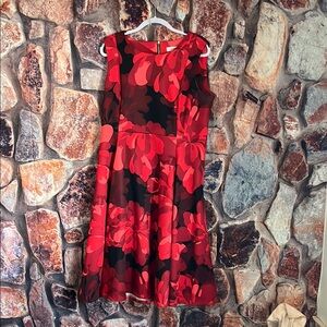 Calvin Klein Red A-line Midi Dress